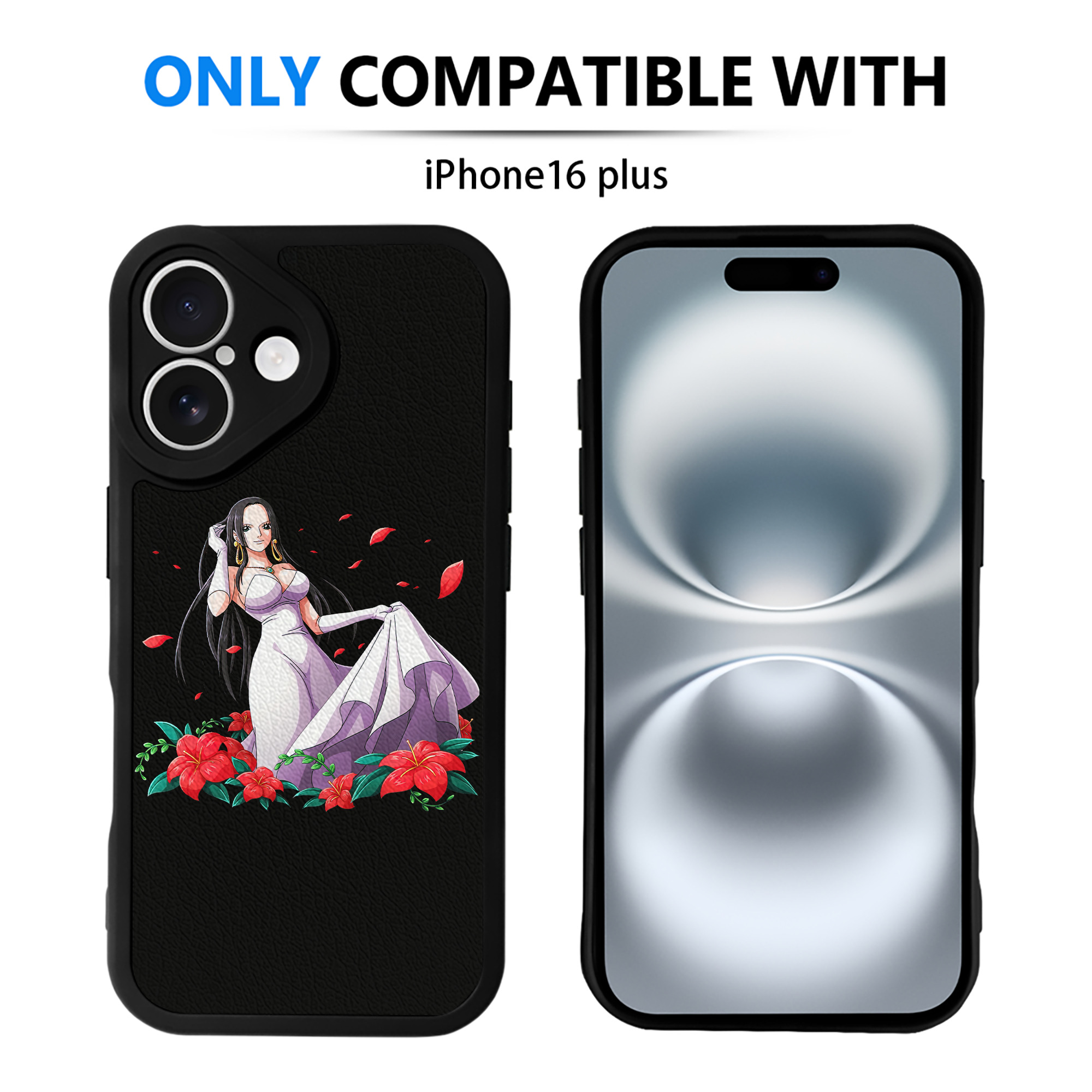 （画像用） ワンピース ボア・ハンコック ONE PIECE Boa·Hancock 【iPhone 16シリーズ対応】シリコンスマホケース（レザー調） 材質：シリコン
